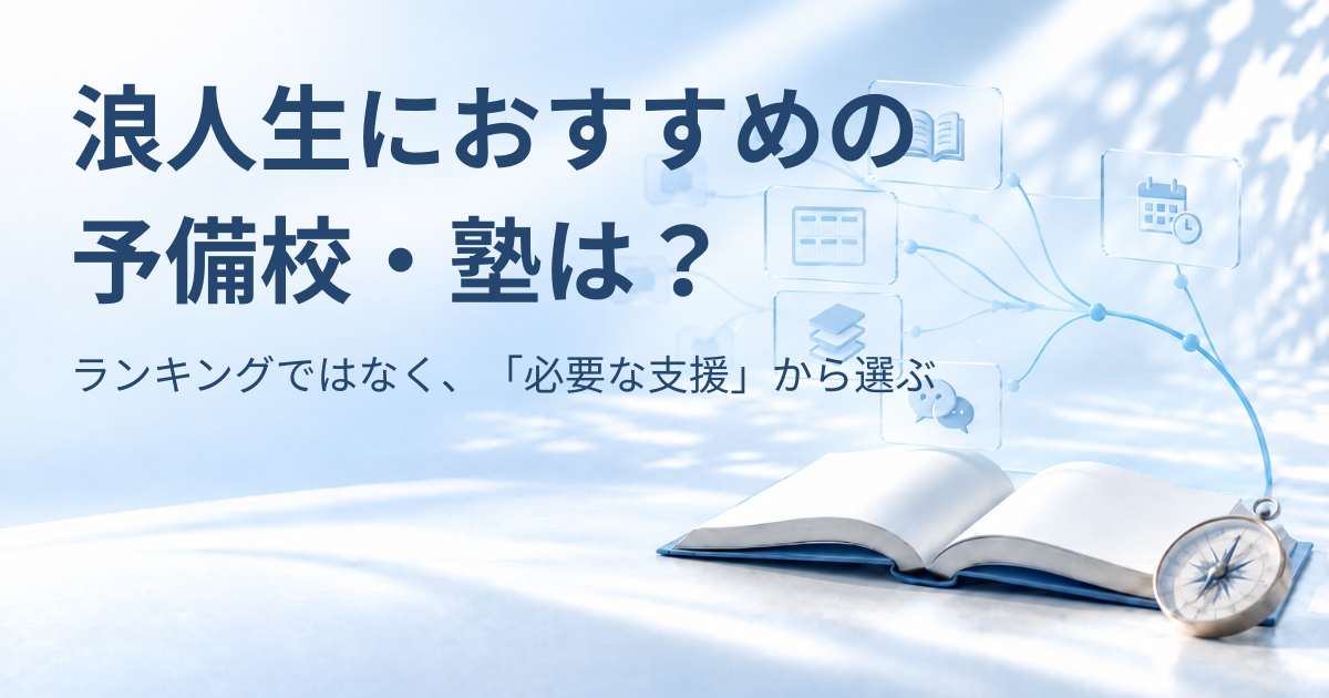 浪人生におすすめの予備校・塾を必要な支援から選ぶ記事のアイキャッチ画像